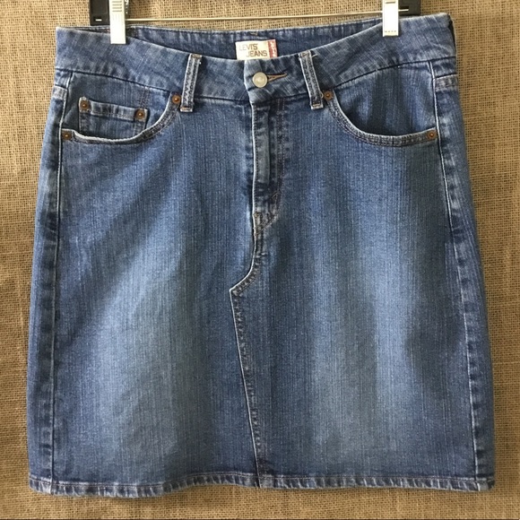 levi blue jean skirt